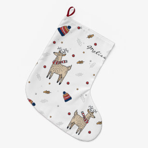 Rustic Christmas Boho Personalized Large Christmas Stocking
