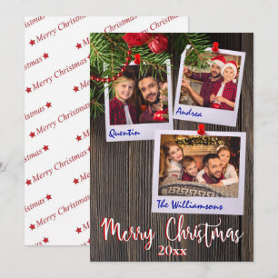Rustic Christmas Bulletin Board Photo Invitation