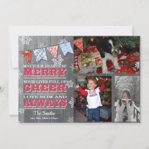 Rustic Christmas Bunting Photo Cards