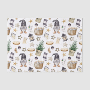 Rustic Christmas Country Gnomes and Decorations  Tissue Paper