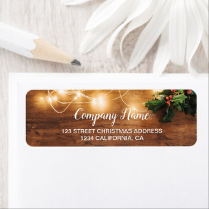 Rustic Christmas country mistletoe string lights