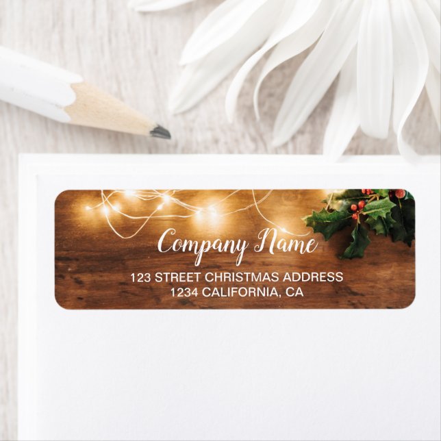 Rustic Christmas country mistletoe string lights (Insitu)