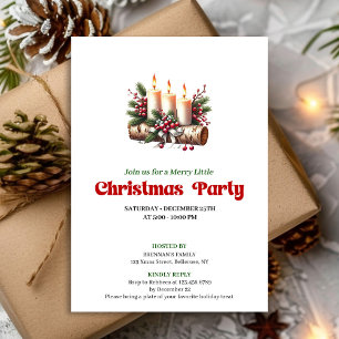 Rustic Christmas Decoration Candles Invitation