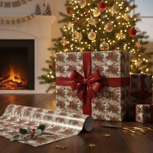 Rustic Christmas Farmhouse Cozy Holiday Wrapping Paper
