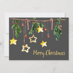Rustic Christmas Garland Holiday Card