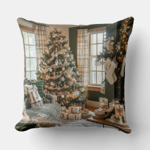 Rustic Christmas Gift Throw Pillow