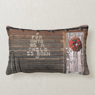 Rustic Christmas Graffiti Lumbar Pillow