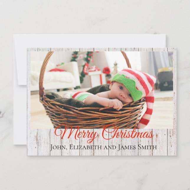 Rustic Christmas Holiday Card (Front)