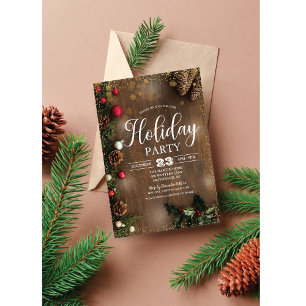 Rustic Christmas Holiday Party Invitation