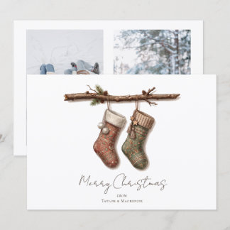 Rustic Christmas Holiday Photo Text Card
