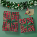 Rustic Christmas Holiday Red Plaid Gold Foil Wrapping Paper Sheet<br><div class="desc">Rustic Christmas Holiday Red Plaid Gold Foil Gift Wrap Sheets featuring 3 variations of our festive holiday background plaid of red, green, white, and stripes of more faux gold foil, set at a cozy angle. Designed by Cedar & String; please contact us at cedarandstring@gmail.com if you need assistance with the...</div>