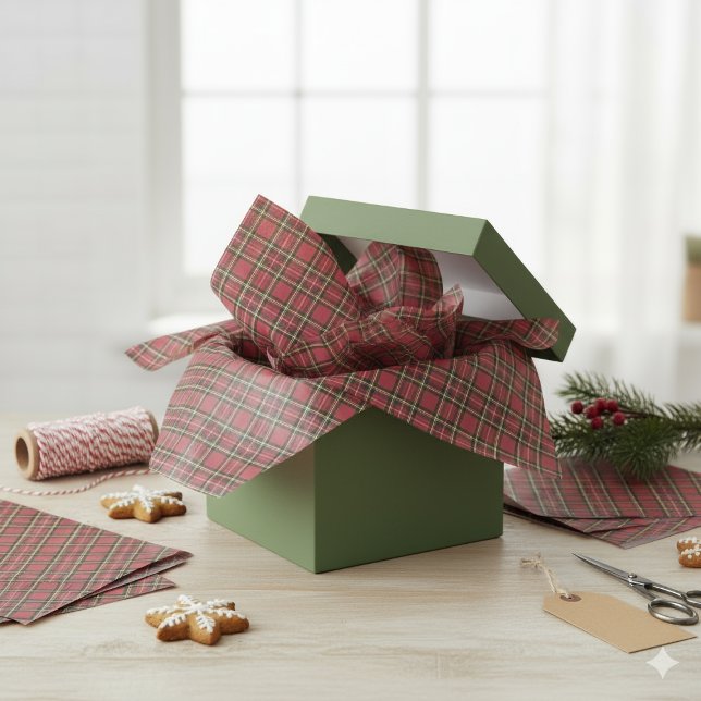 Rustic Christmas Holiday Red Tartan Plaid Tissue Paper (Rustic Christmas Holiday Red Tartan Plaid Tissue Paper)