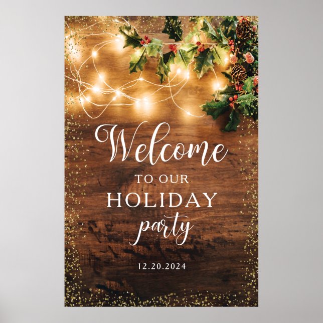 Rustic Christmas Holiday Welcome Sign (Front)