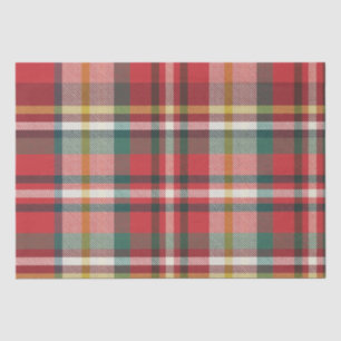 Rustic Christmas Holidays Red and Green Plaid Tissue Paper