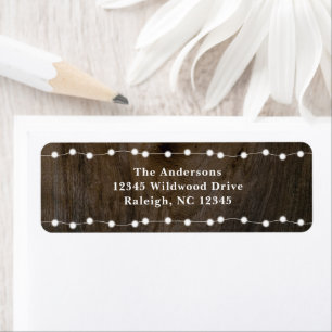 Rustic Christmas Lights Holiday Card Address