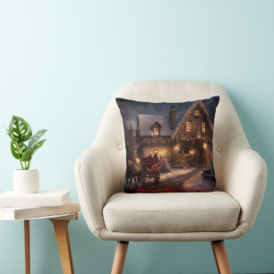 Rustic Christmas Magic Throw Pillow