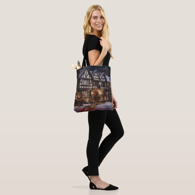 Rustic Christmas Magic Tote Bag (On Model)