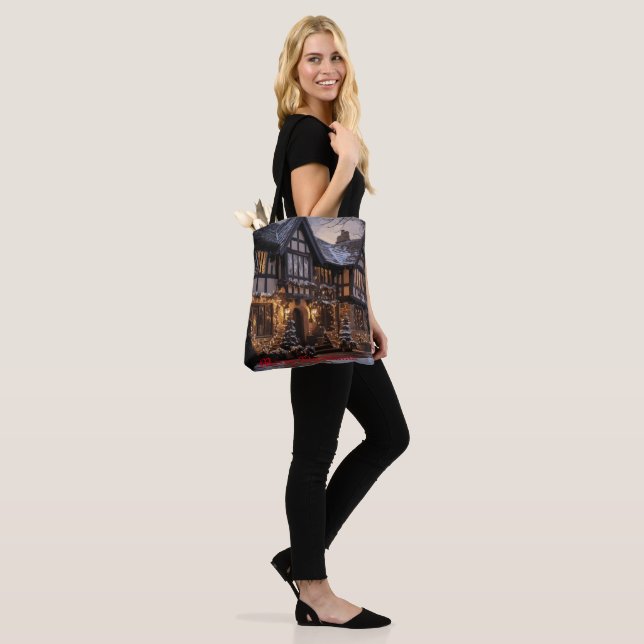 Rustic Christmas Magic Tote Bag (On Model)