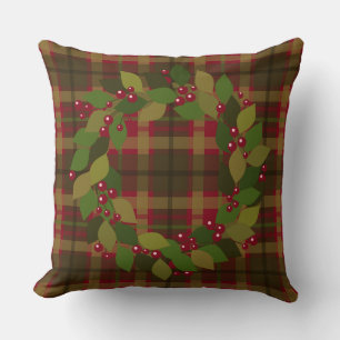 Rustic Christmas   Mix and Match Wreath Throw Pillow