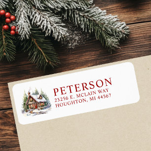 Rustic Christmas New Home Return Address