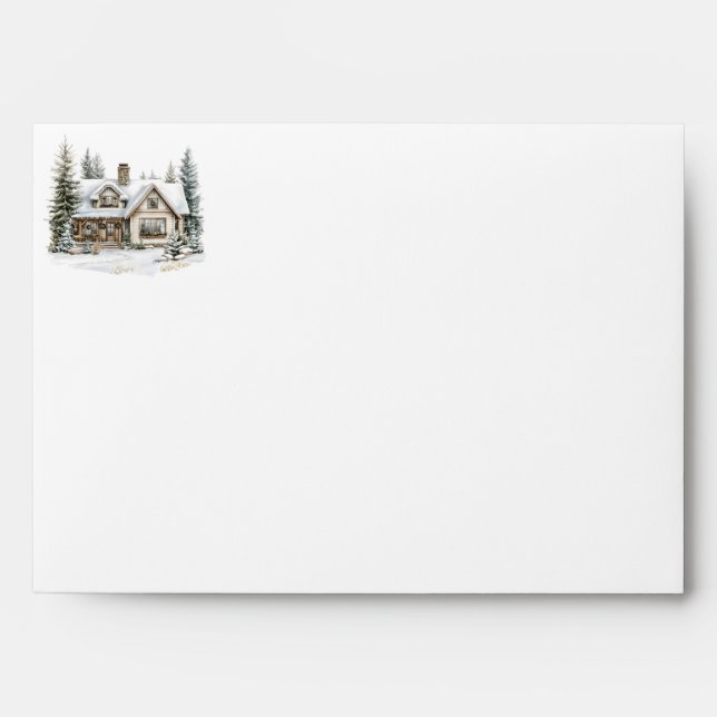 Rustic Christmas New Home Return Address Envelope (Front)