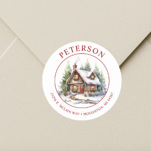 Rustic Christmas New Home Return Address Labels