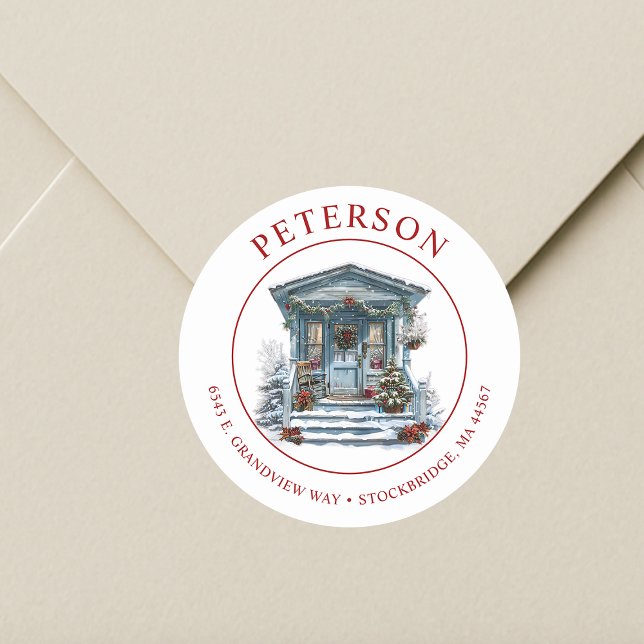 Rustic Christmas New Home Return Address Labels (Creator Uploaded)