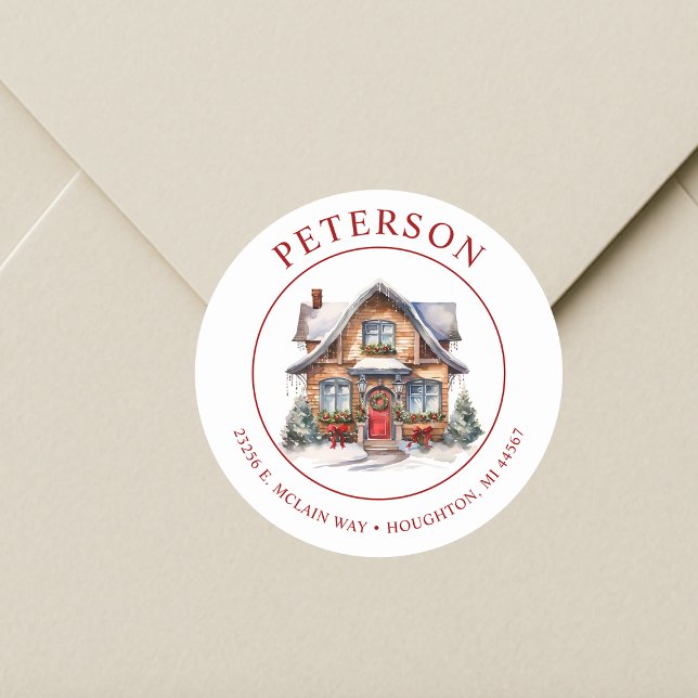 Rustic Christmas New Home Return Address Labels (Creator Uploaded)