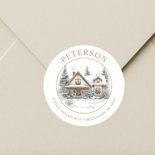 Rustic Christmas New Home Return Address Labels