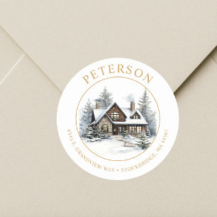 Rustic Christmas New Home Return Address Labels