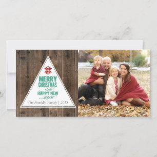 Rustic Christmas & New Years Holiday Card