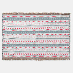 Rustic Christmas Nordic inspired Throw Blanket
