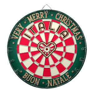 Rustic CHRISTMAS Old World ITALIA Red Cream Green Dartboard