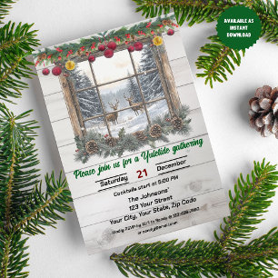 Rustic Christmas Party  Invitation