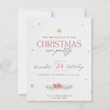 Rustic Christmas Party Invitation | Cozy Holiday