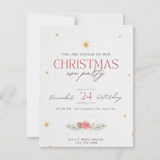 Rustic Christmas Party Invitation | Cozy Holiday
