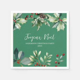 Rustic Christmas Party Plate Napkin