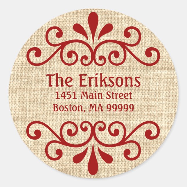Rustic Christmas Personalized Address Labels (Front)