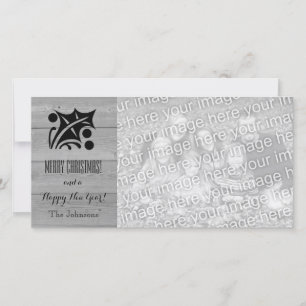 Rustic Christmas photo cards with custom picture