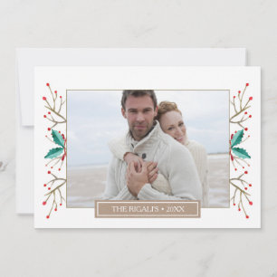 Rustic Christmas Photo Greeting Card - Print