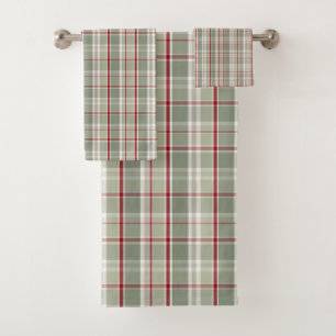 Rustic Christmas Plaid Bath Towel Set