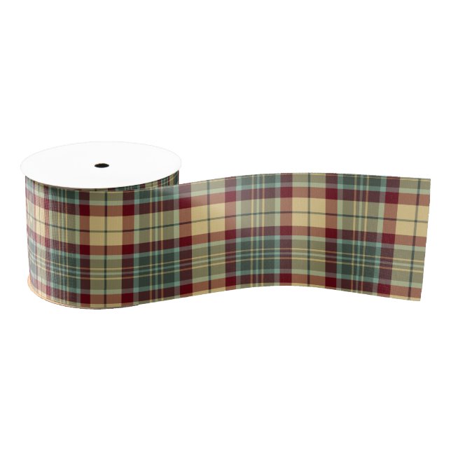 Rustic Christmas plaid tartan pattern Grosgrain Ribbon (Spool)