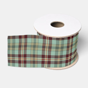 Rustic Christmas plaid tartan pattern Grosgrain Ribbon