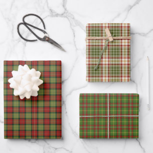 Rustic Christmas Plaid Variety Wrapping Paper Sheet