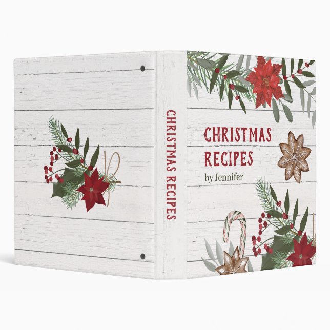 Rustic Christmas Recipes Binder (Background)