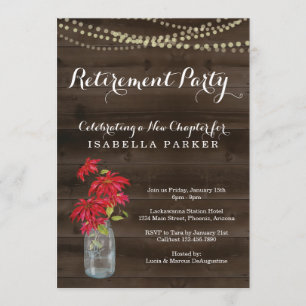 Rustic Christmas Retirement Party Invitation