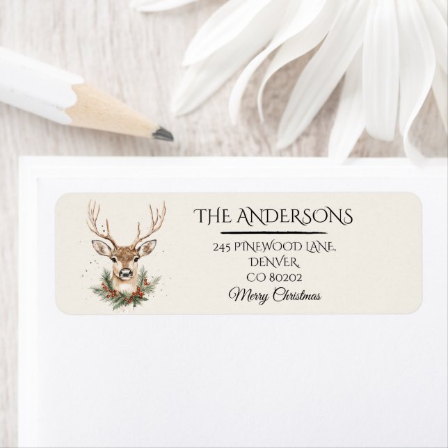 Rustic Christmas Return Address Label | Stickers (Insitu)