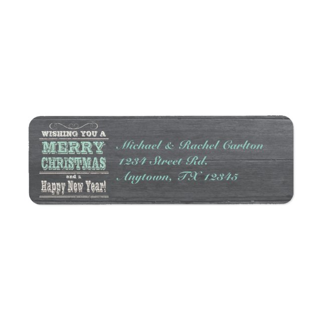 Rustic Christmas Return Address Labels (Front)