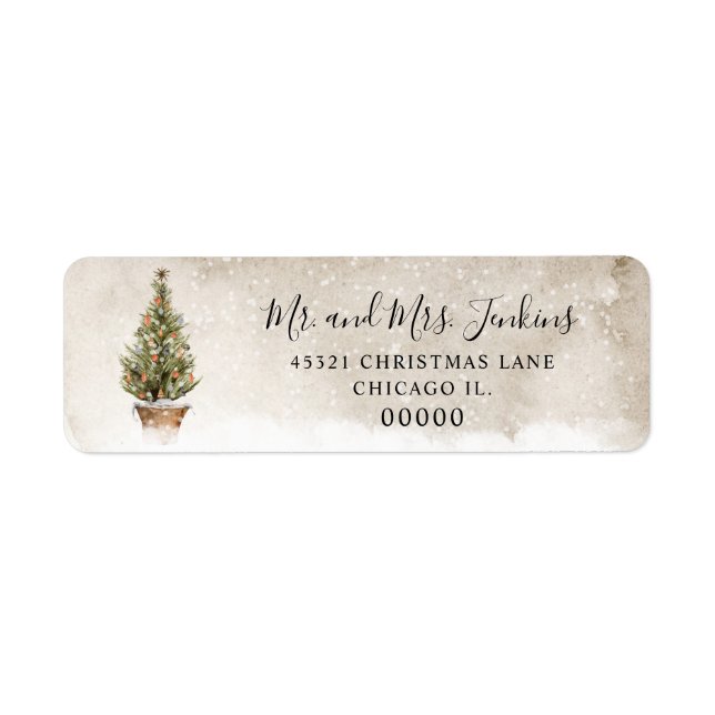 Rustic Christmas Return Address Labels (Front)
