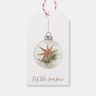 Rustic Christmas Star Hanging Ornament Gift Tag